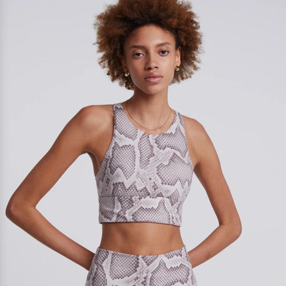 Varley Let’s Move Harris Bra - Alabaster Python